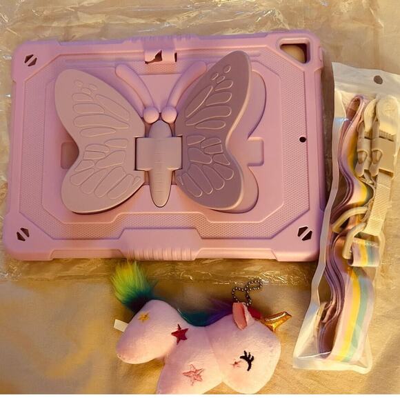 Butterfly Girls iPad Case w/ Strap & Kickstand | Fits 10.2 & Air 3 Models - Picture 1 of 9